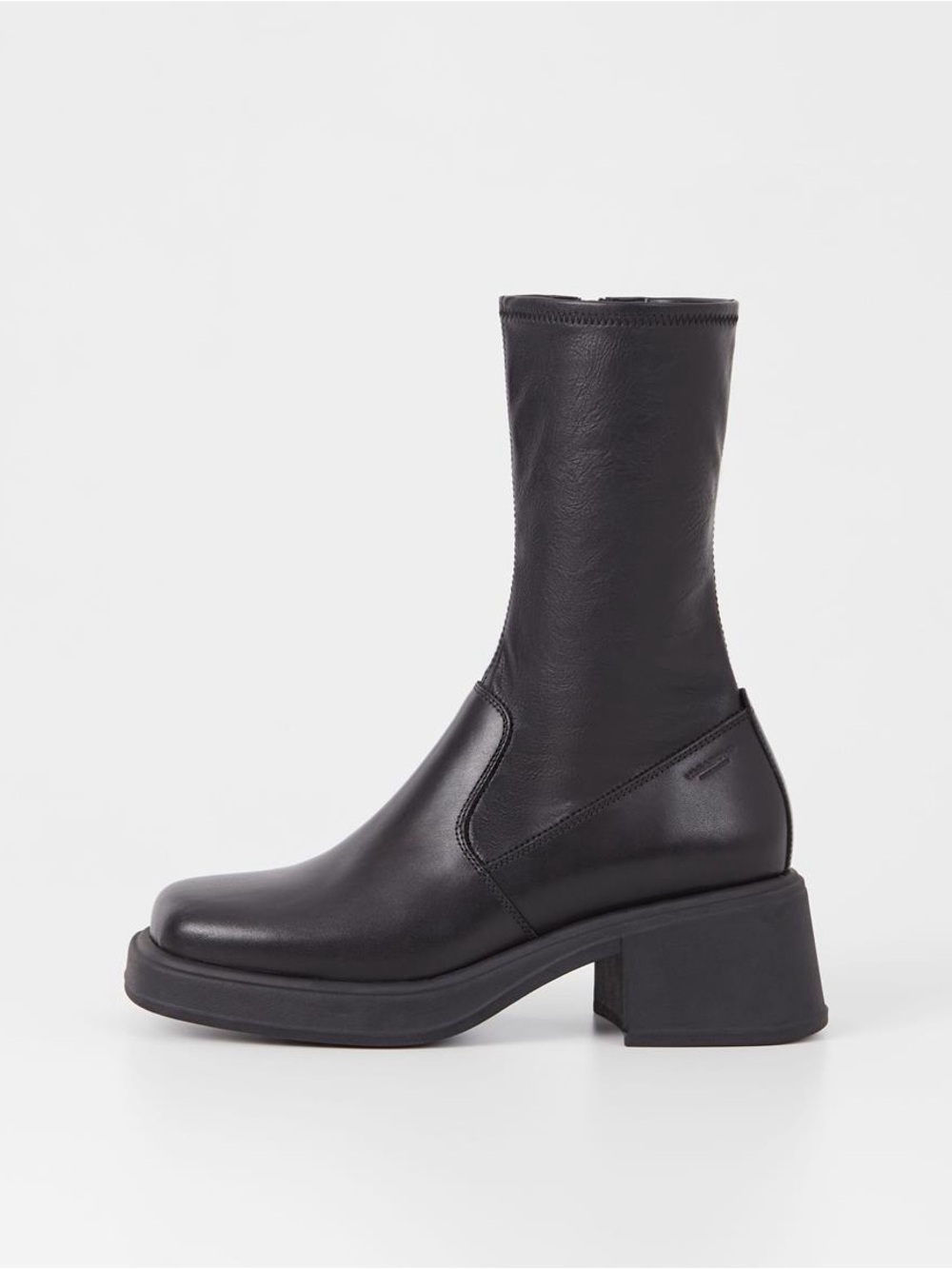 Vagabond Dorah black leather mid-rise stretch boots Size 40